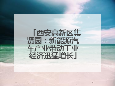 西安高新区集贤园：新能源汽车产业带动工业经济迅猛增长